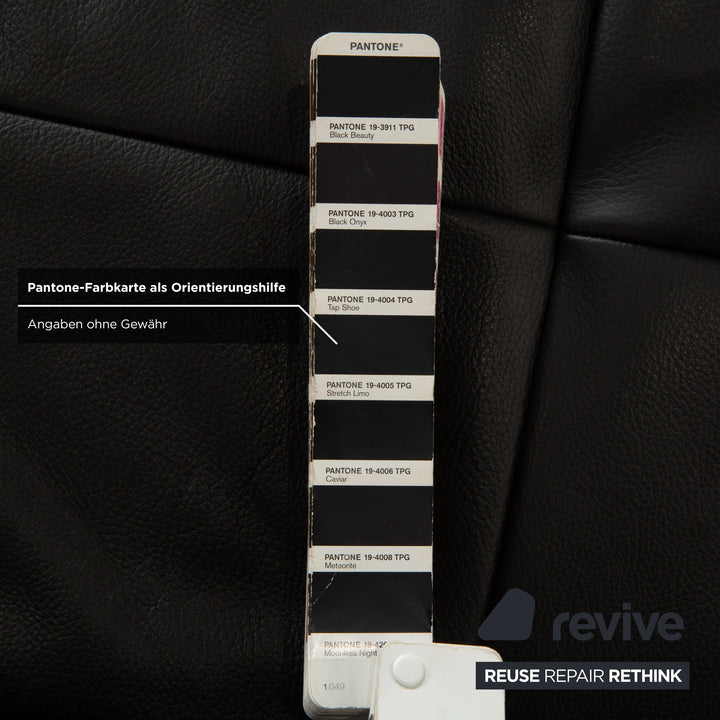 Ewald Schillig Mega Leder Ecksofa Hocker Schwarz Sofa Couch manuelle Funktion