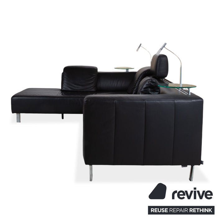 Ewald Schillig Mega Leather Corner Sofa Black Sofa Couch