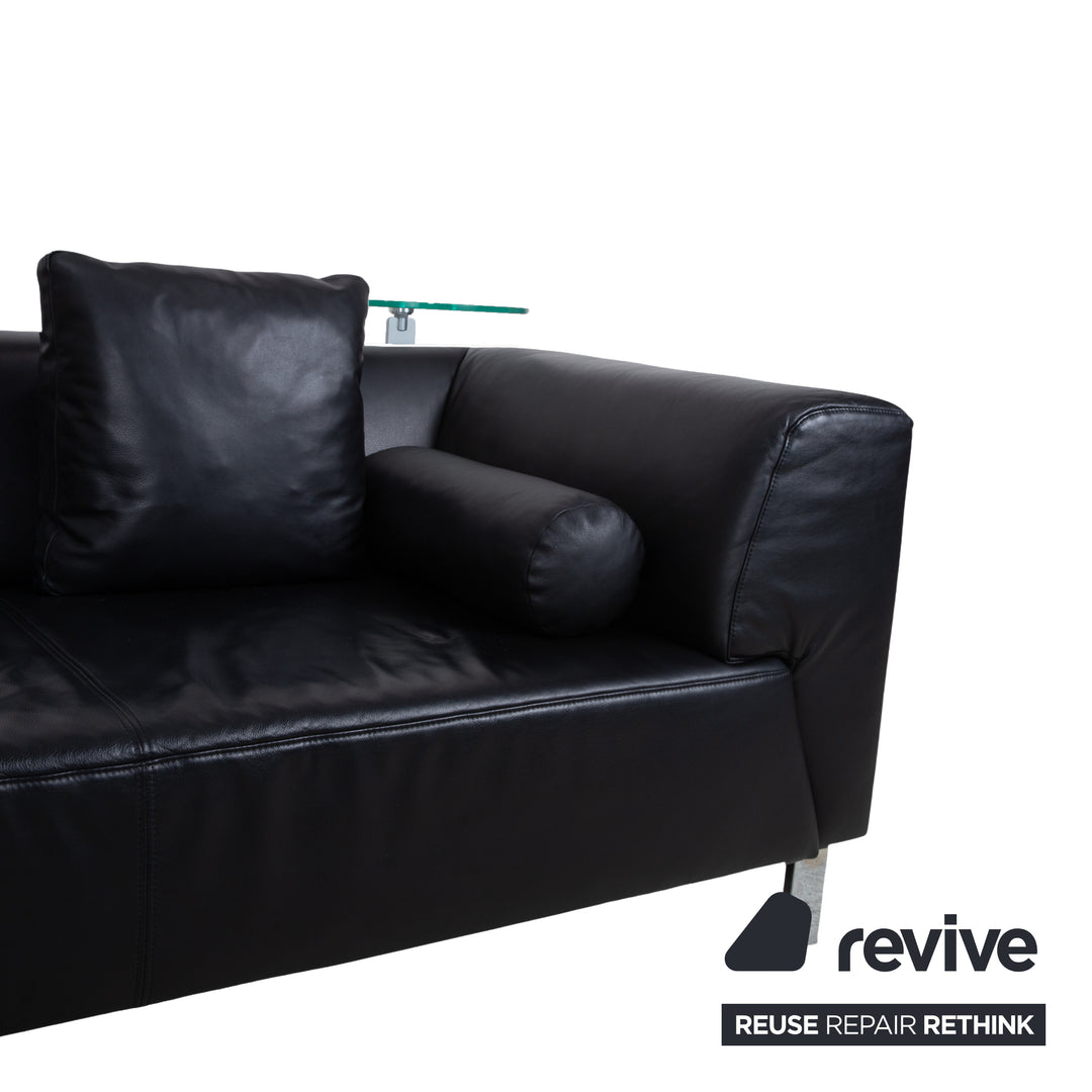 Ewald Schillig Mega Leather Corner Sofa Black Sofa Couch