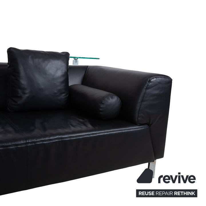 Ewald Schillig Mega Leather Corner Sofa Black Sofa Couch