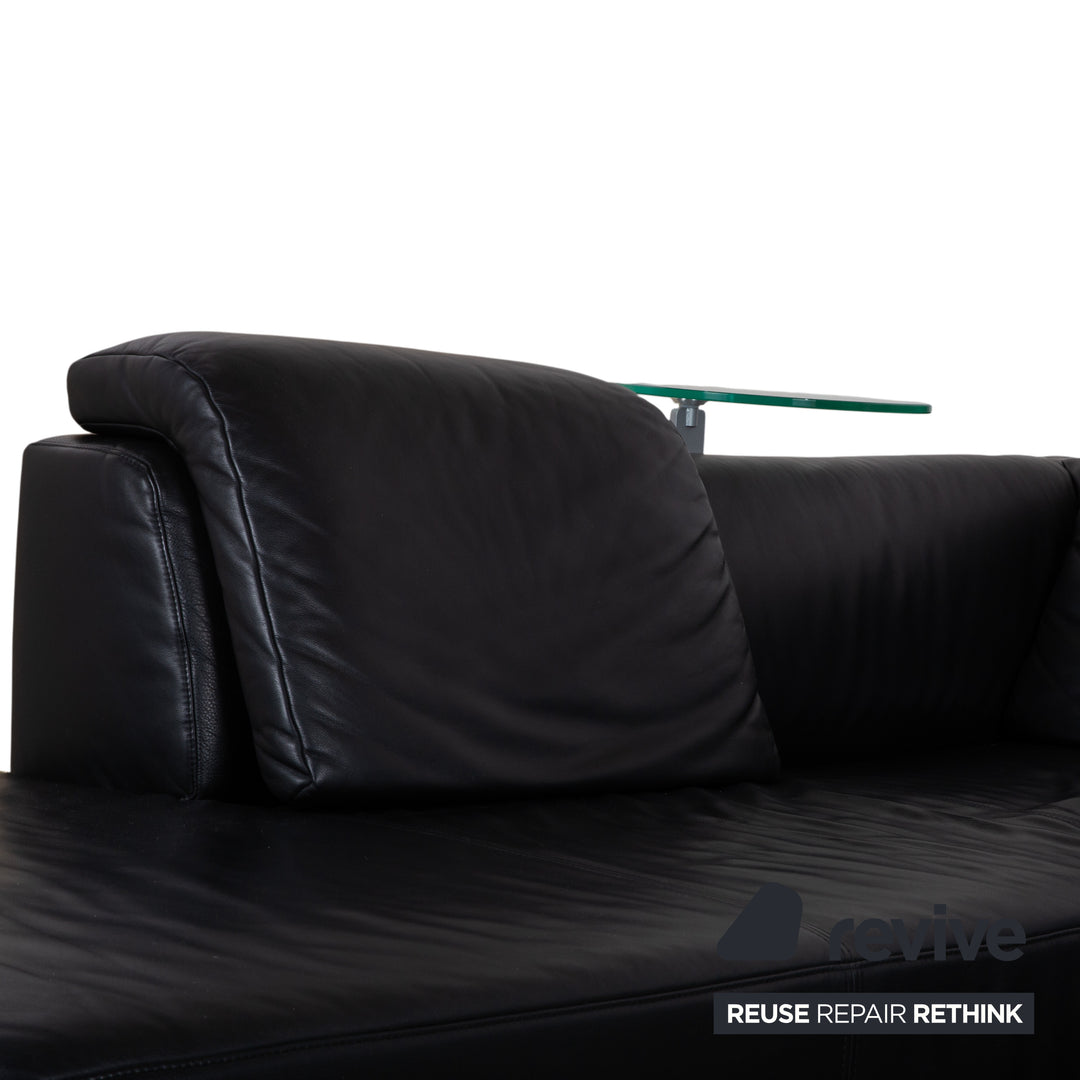 Ewald Schillig Mega Leather Corner Sofa Black Sofa Couch