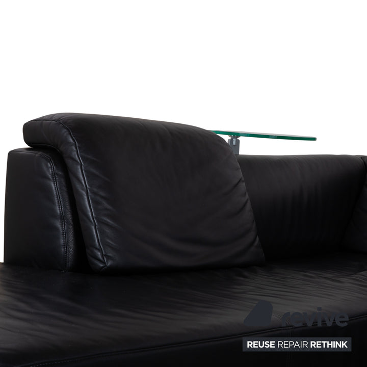 Ewald Schillig Mega Leather Corner Sofa Black Sofa Couch