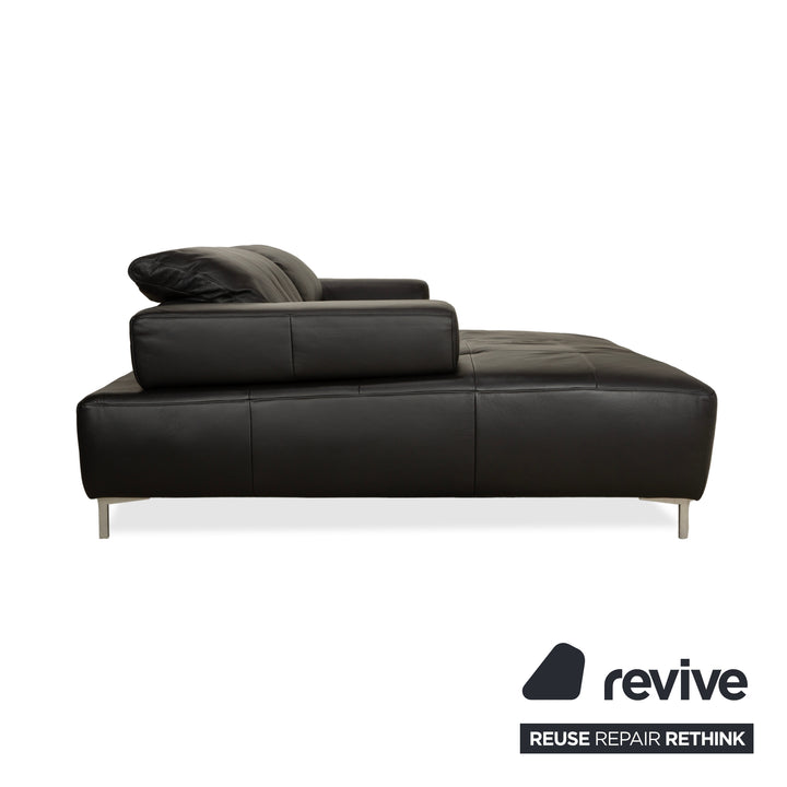 Ewald Schillig Mega Leather Corner Sofa Black Sofa Couch Manual Function