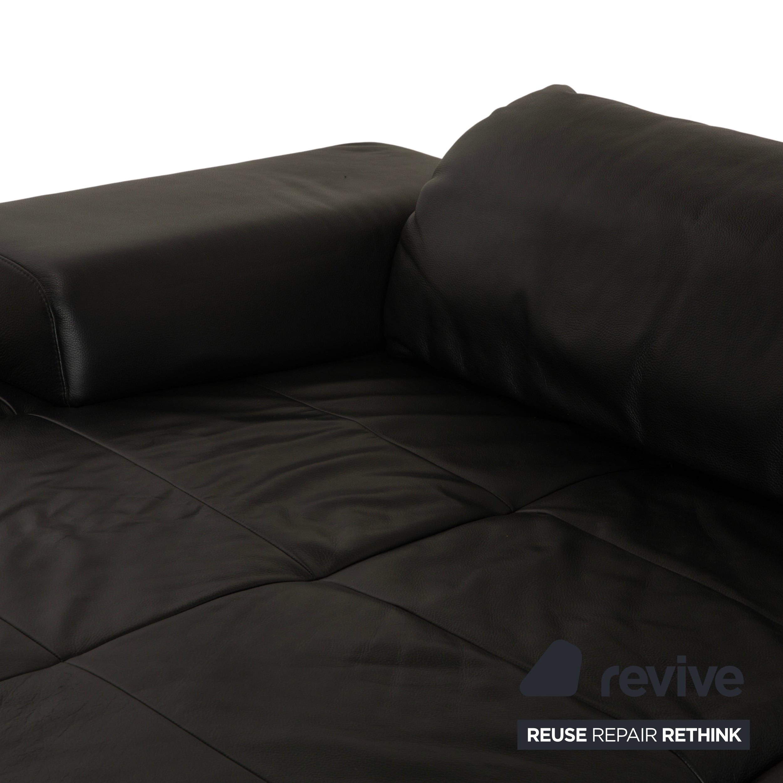 Ewald Schillig Mega Leder Ecksofa Schwarz Sofa Couch manuelle Funktion