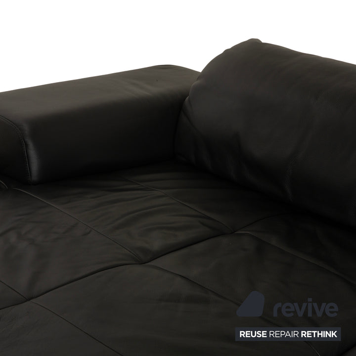 Ewald Schillig Mega Leather Corner Sofa Black Sofa Couch Manual Function