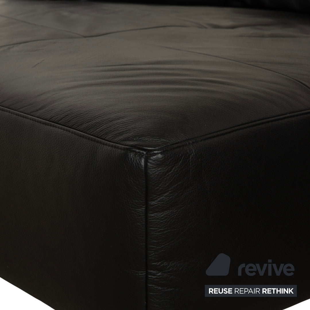 Ewald Schillig Mega Leather Corner Sofa Black Sofa Couch Manual Function