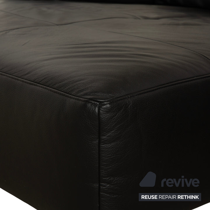 Ewald Schillig Mega Leather Corner Sofa Black Sofa Couch Manual Function