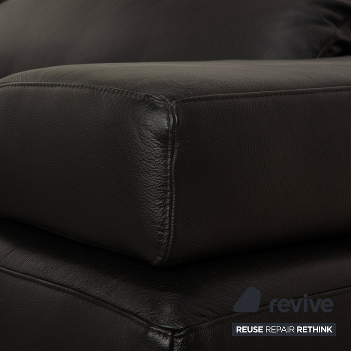 Ewald Schillig Mega Leather Corner Sofa Black Sofa Couch Manual Function