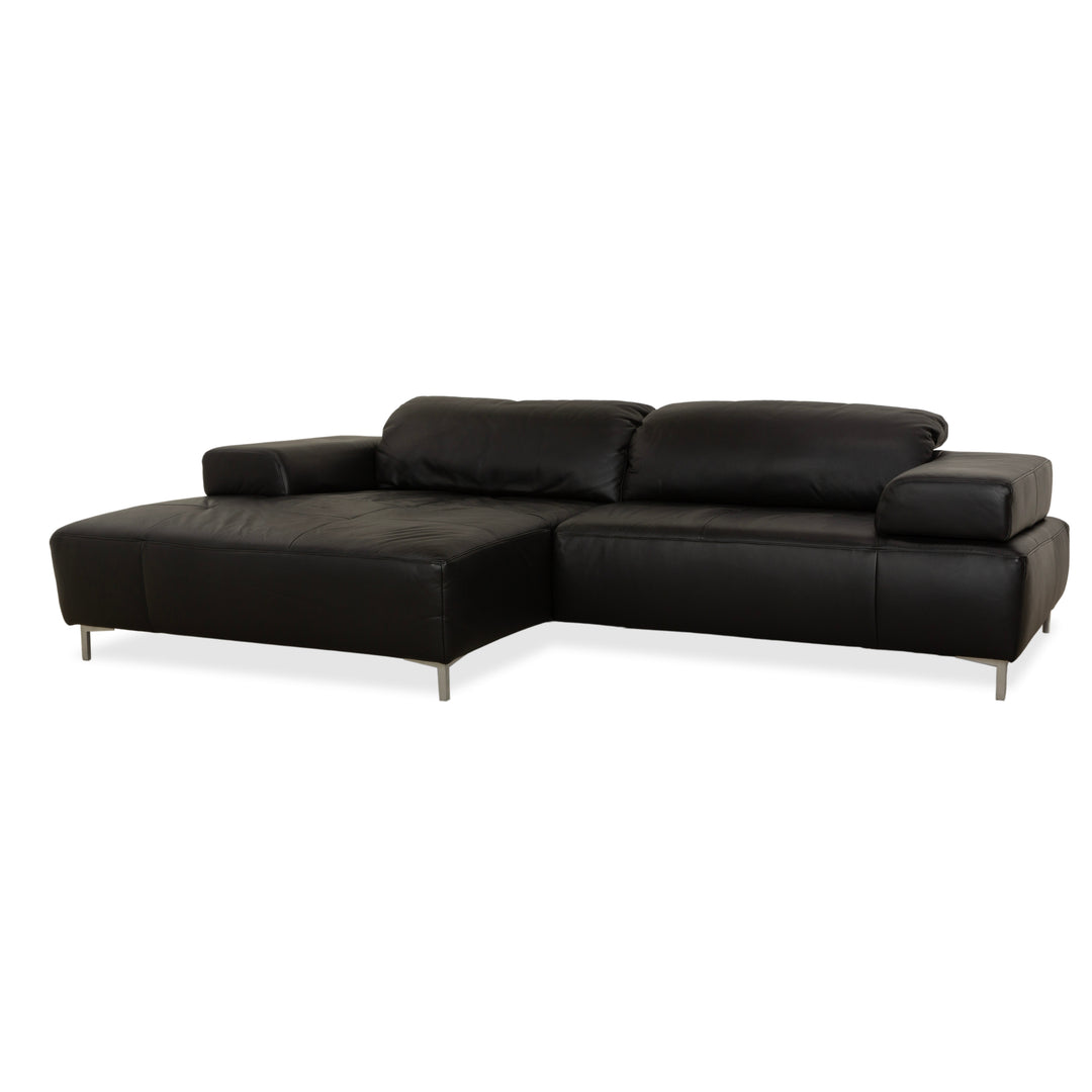 Ewald Schillig Mega Leather Corner Sofa Black Sofa Couch Manual Function