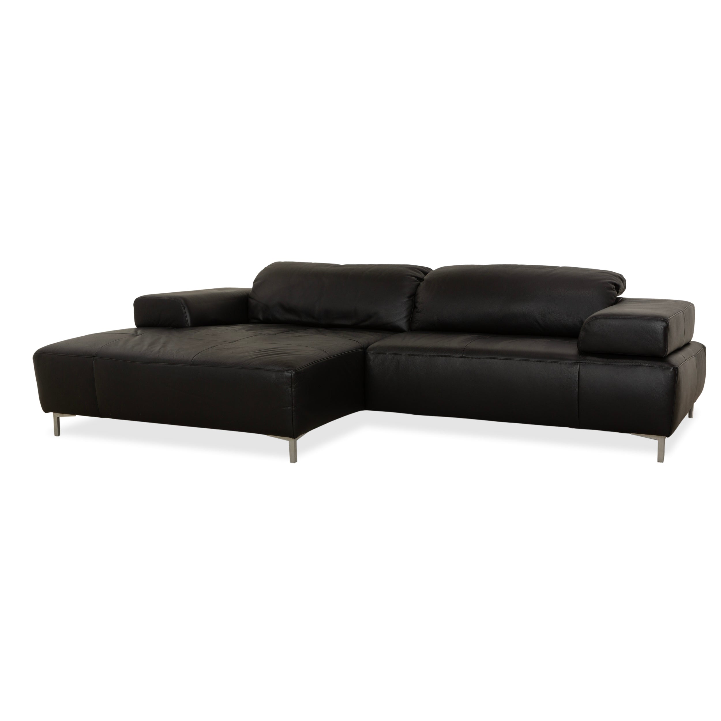 Ewald Schillig Mega Leder Ecksofa Schwarz Sofa Couch manuelle Funktion