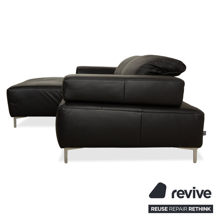 Ewald Schillig Mega Leather Corner Sofa Black Sofa Couch Manual Function