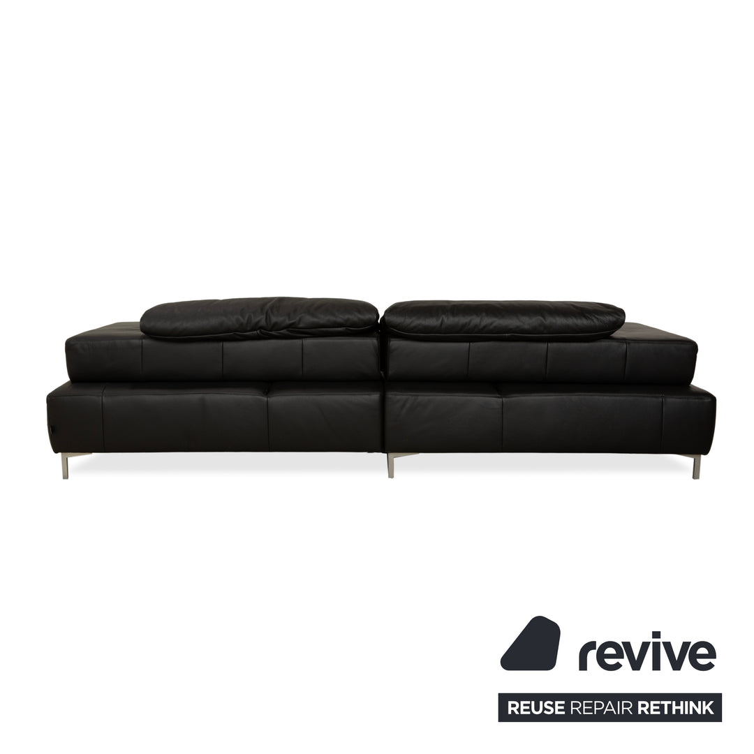 Ewald Schillig Mega Leather Corner Sofa Black Sofa Couch Manual Function