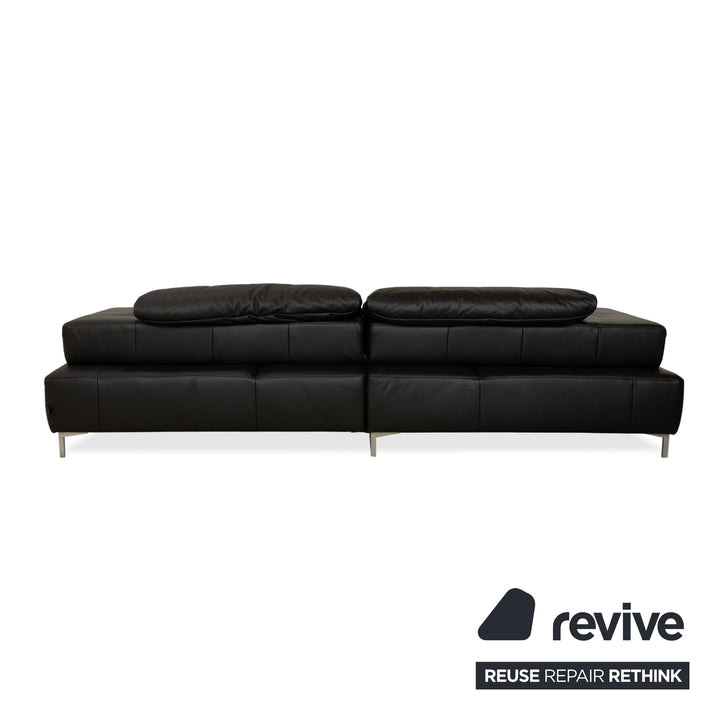 Ewald Schillig Mega Leather Corner Sofa Black Sofa Couch Manual Function