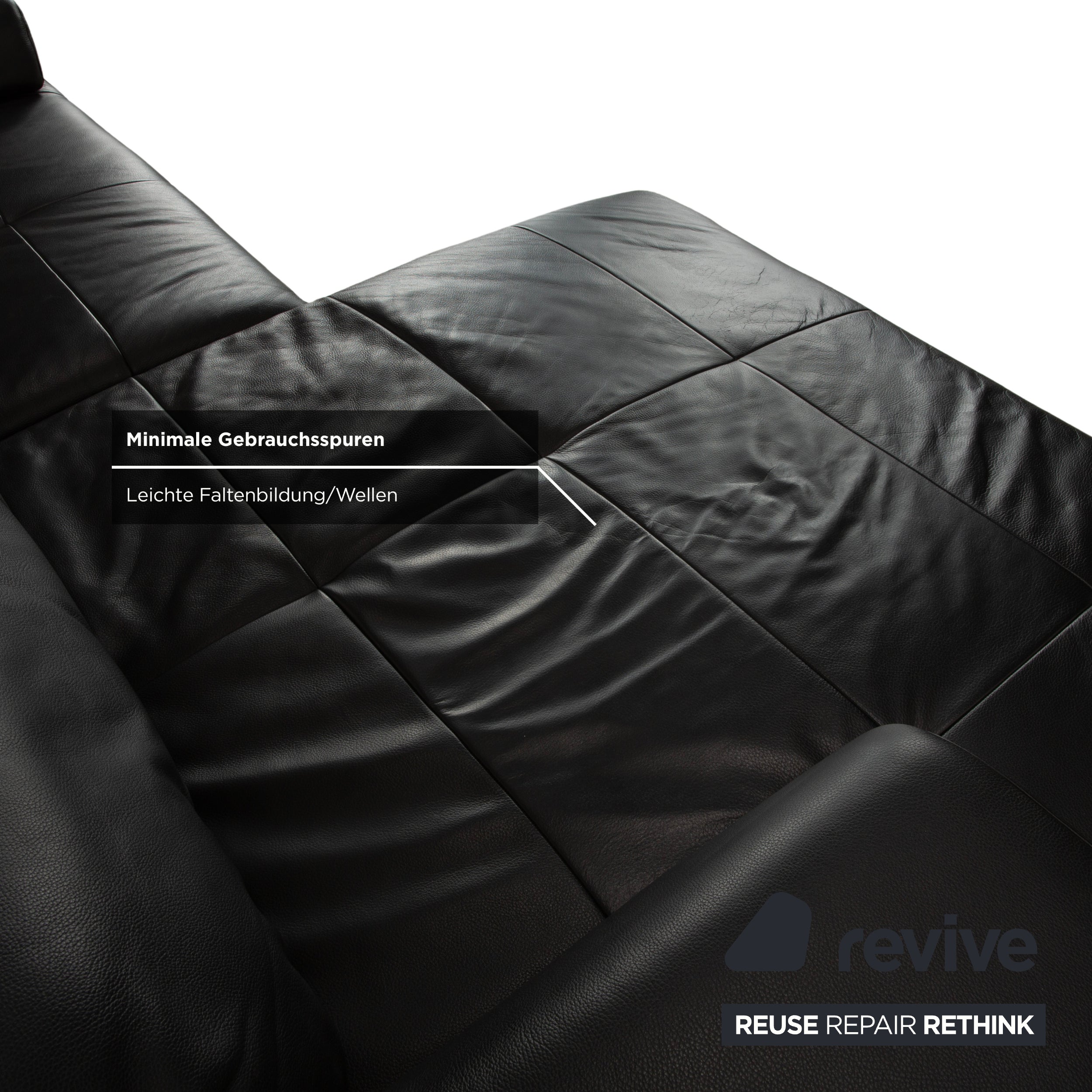 Ewald Schillig Mega Leder Ecksofa Schwarz Sofa Couch manuelle Funktion