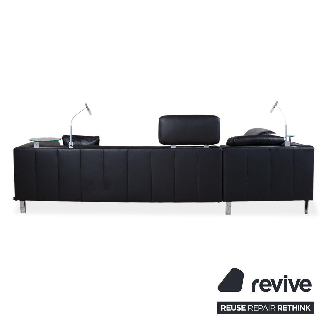 Ewald Schillig Mega Leather Corner Sofa Black Sofa Couch