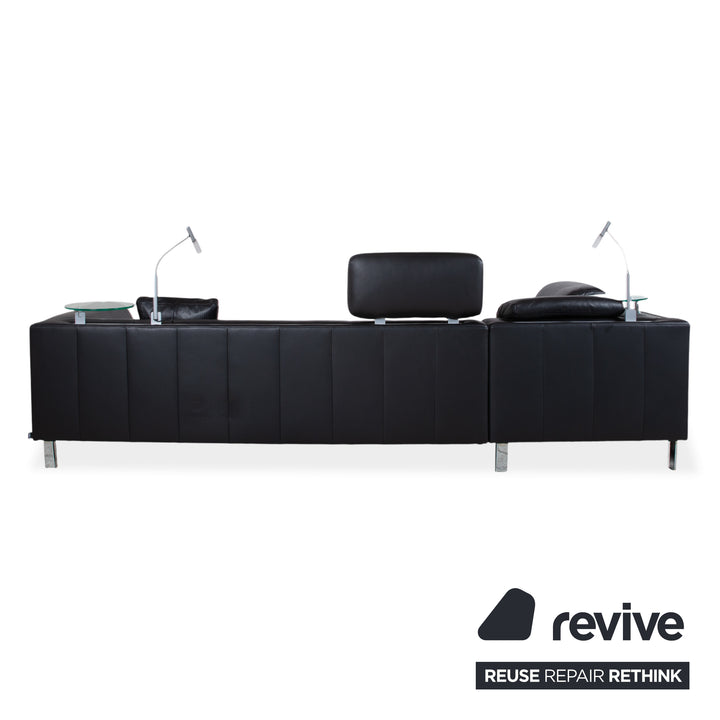 Ewald Schillig Mega Leather Corner Sofa Black Sofa Couch