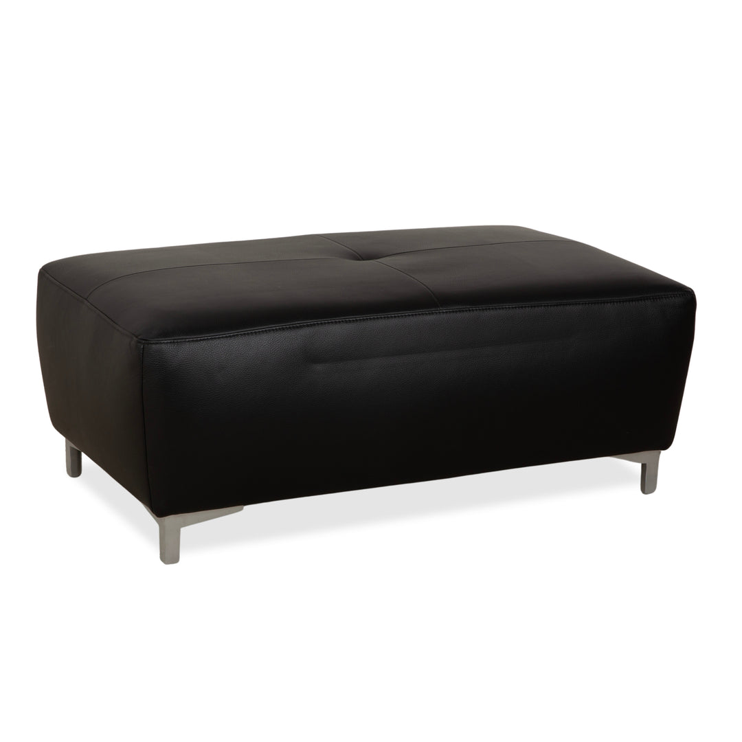 Tabouret en cuir noir Ewald Schillig Mega