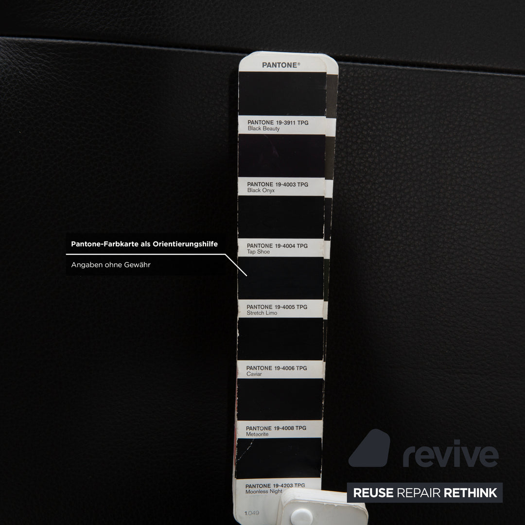 Tabouret en cuir noir Ewald Schillig Mega