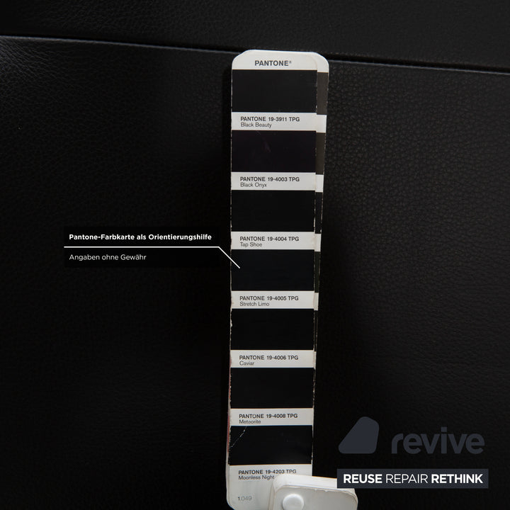 Tabouret en cuir noir Ewald Schillig Mega