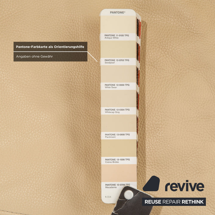 Ewald Schillig Monda Status Leder Ecksofa Récamière links Creme Weiß manuelle Funktion