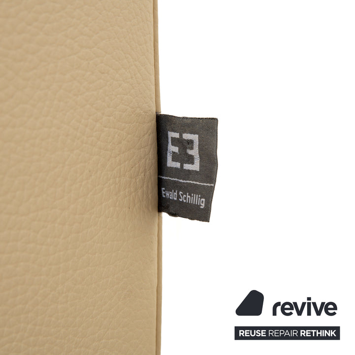 Ewald Schillig Monda Status Leder Ecksofa Récamière links Creme Weiß manuelle Funktion