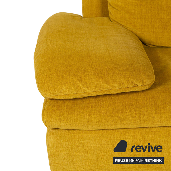 Ewald Schillig Mondo Ocean Stoff Ecksofa Gelb Recamiere Rechts Sofa Couch manuelle Funktion