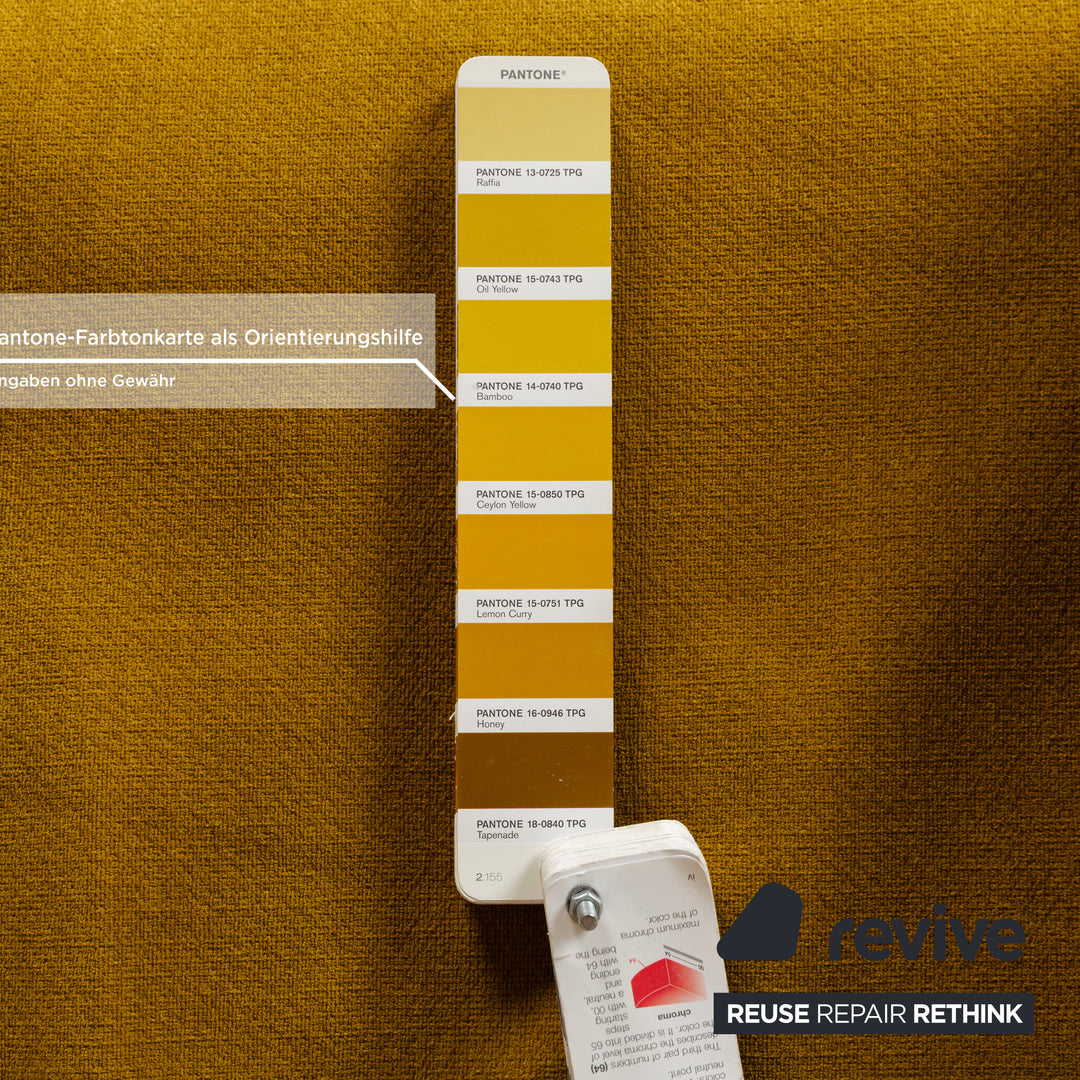 Ewald Schillig Mondo Ocean Stoff Ecksofa Gelb Recamiere Rechts Sofa Couch manuelle Funktion