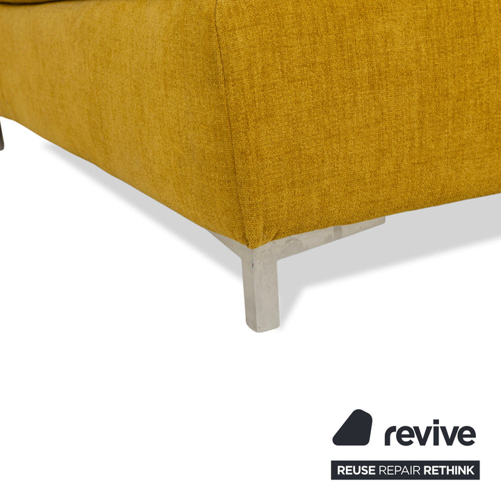 Ewald Schillig Mondo Ocean Stoff Ecksofa Gelb Recamiere Rechts Sofa Couch manuelle Funktion