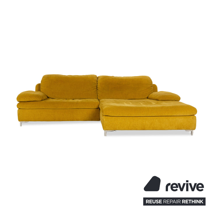 Ewald Schillig Mondo Ocean Stoff Ecksofa Gelb Recamiere Rechts Sofa Couch manuelle Funktion