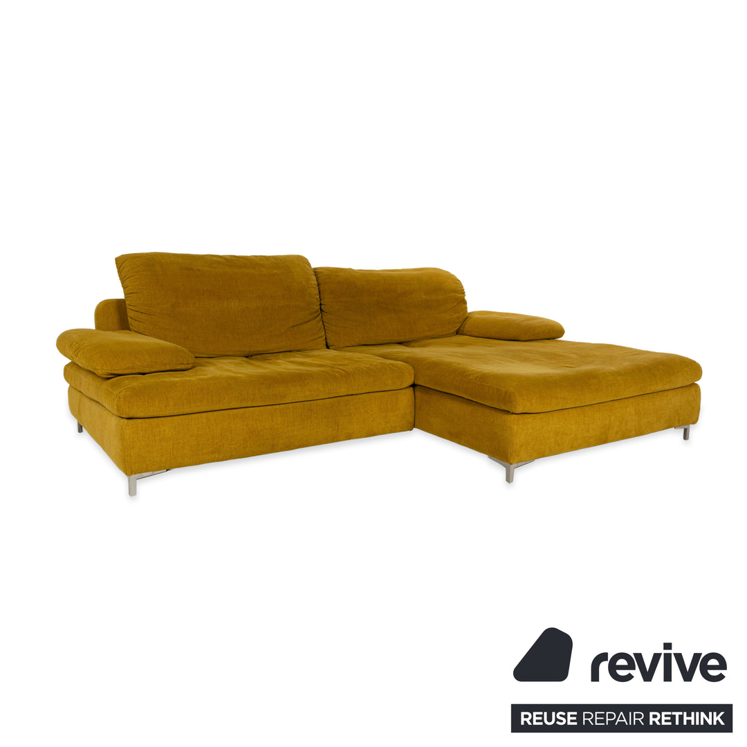Ewald Schillig Mondo Ocean Stoff Ecksofa Gelb Recamiere Rechts Sofa Couch manuelle Funktion