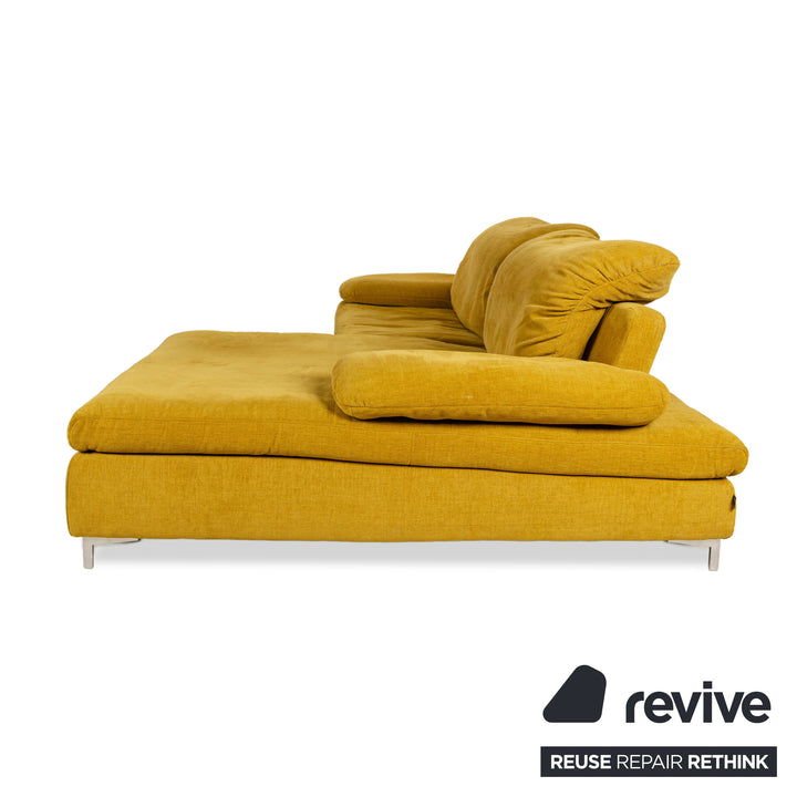 Ewald Schillig Mondo Ocean Stoff Ecksofa Gelb Recamiere Rechts Sofa Couch manuelle Funktion