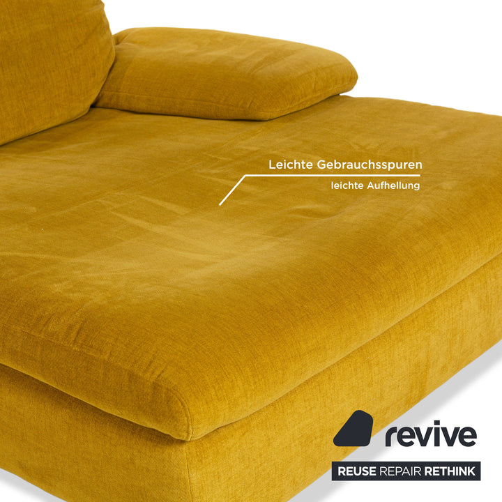 Ewald Schillig Mondo Ocean Stoff Ecksofa Gelb Recamiere Rechts Sofa Couch manuelle Funktion
