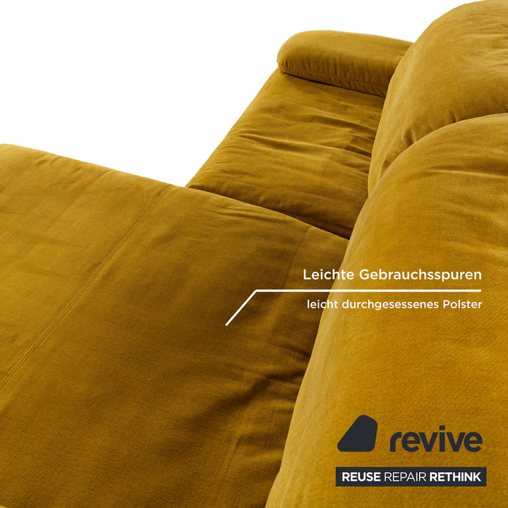 Ewald Schillig Mondo Ocean Stoff Ecksofa Gelb Recamiere Rechts Sofa Couch manuelle Funktion
