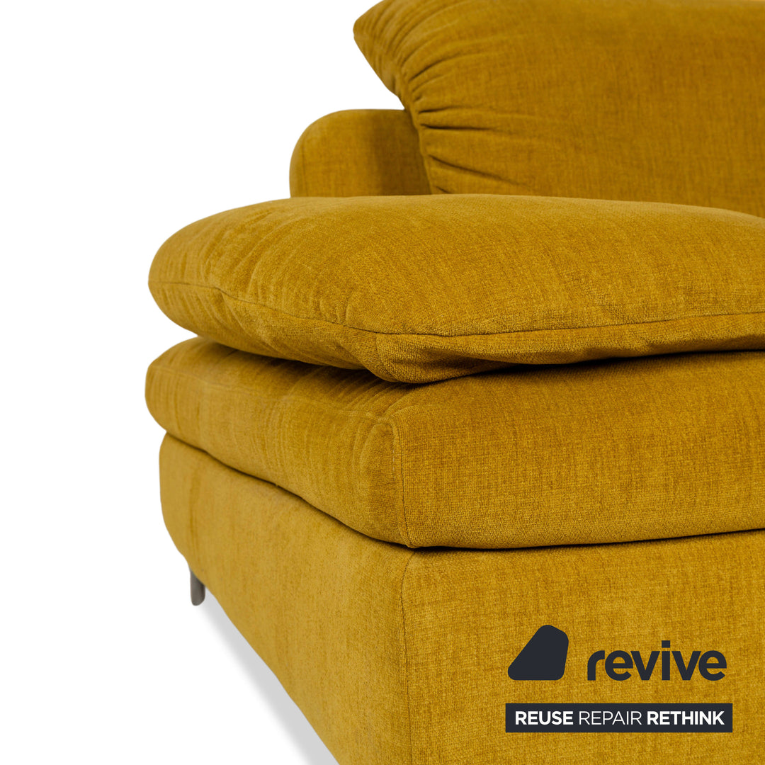 Ewald Schillig Mondo Ocean Stoff Ecksofa Gelb Recamiere Rechts Sofa Couch manuelle Funktion