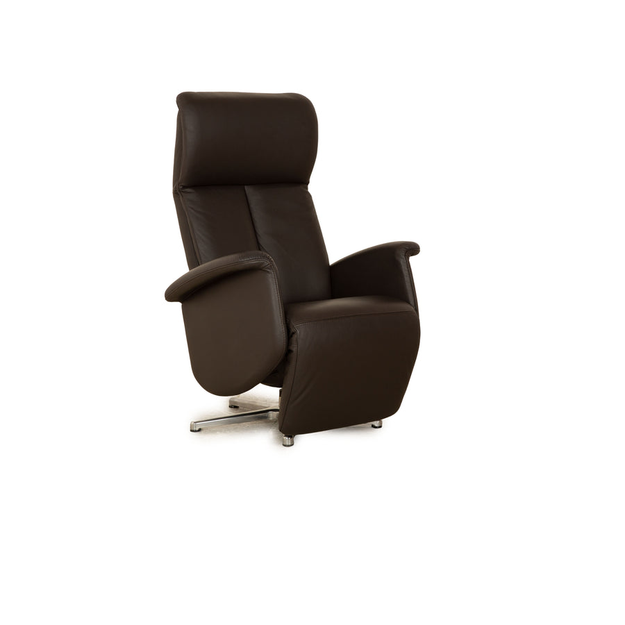 Ewald Schillig Movie Star Leather Armchair Dark Brown Electric Function