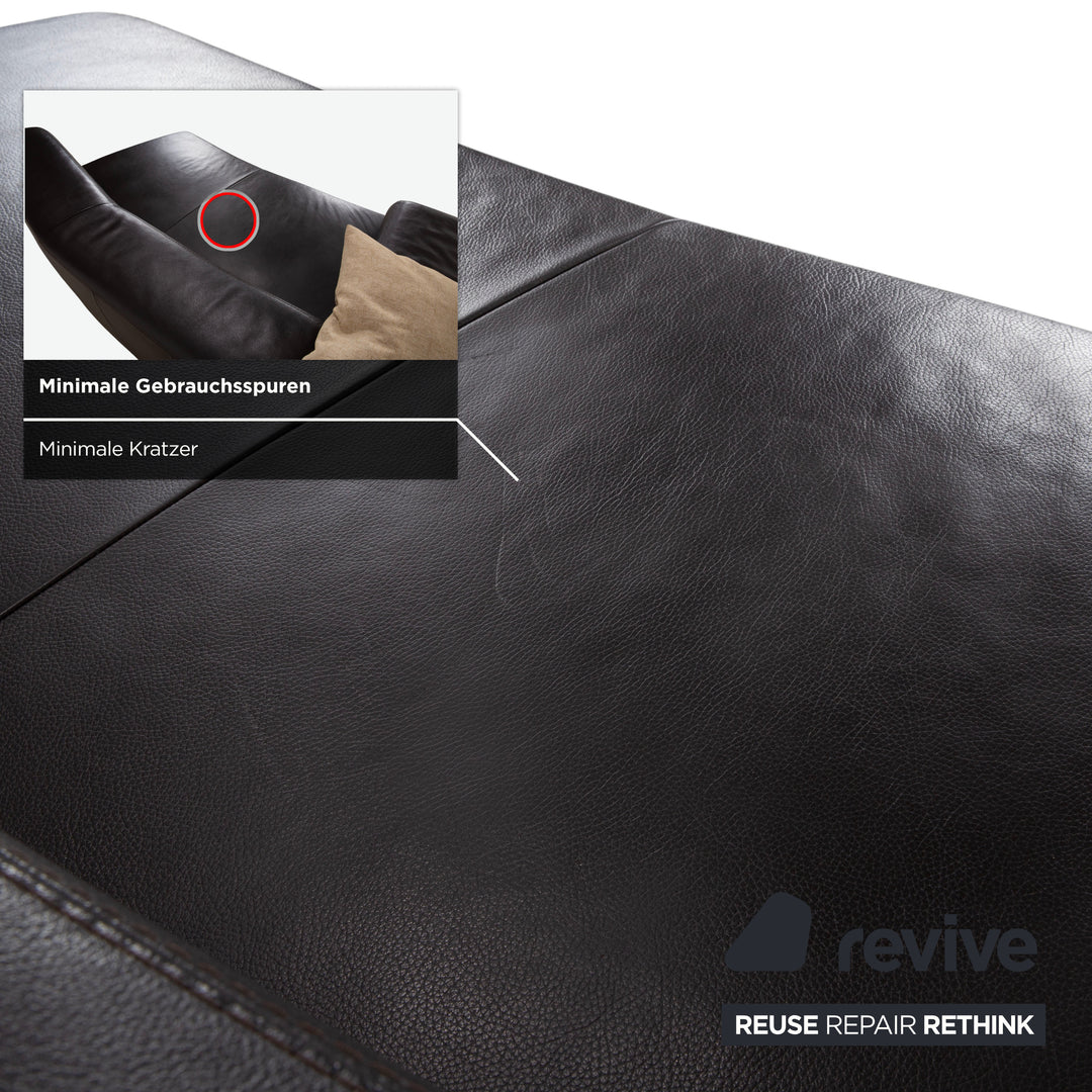Ewald Schillig Quantum Cuir Quatre Places Marron Espresso