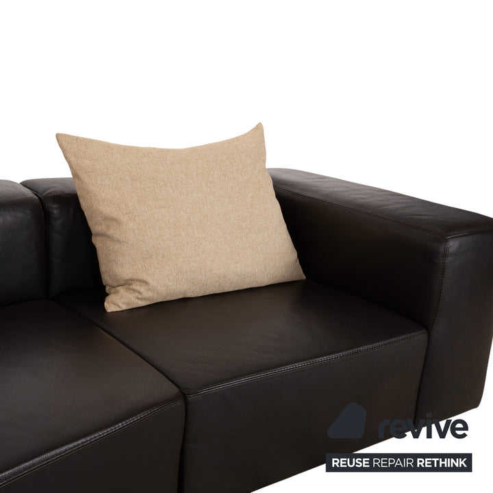 Ewald Schillig Quantum Cuir Quatre Places Marron Espresso