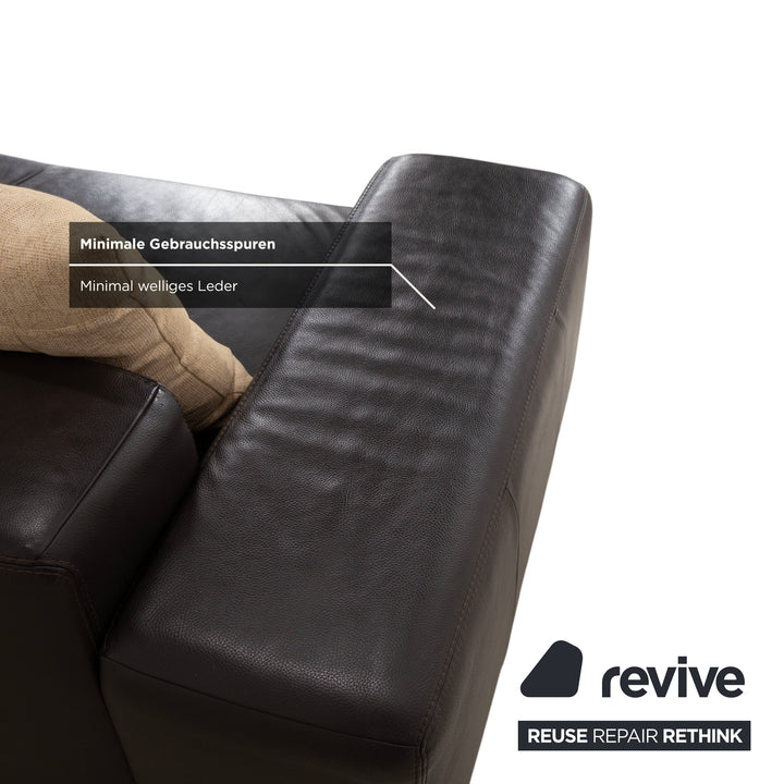 Ewald Schillig Quantum Leder Viersitzer Braun Espresso