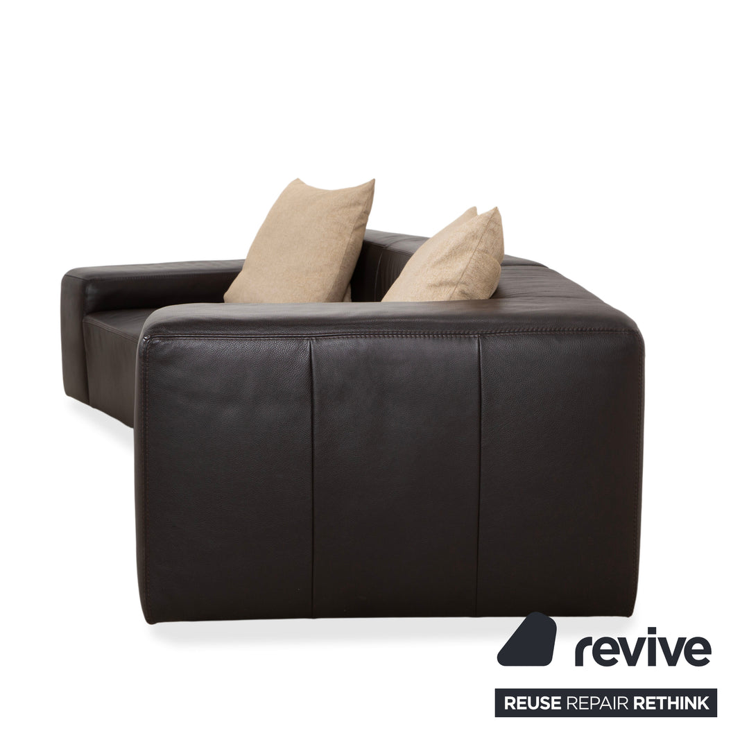 Ewald Schillig Quantum Cuir Quatre Places Marron Espresso