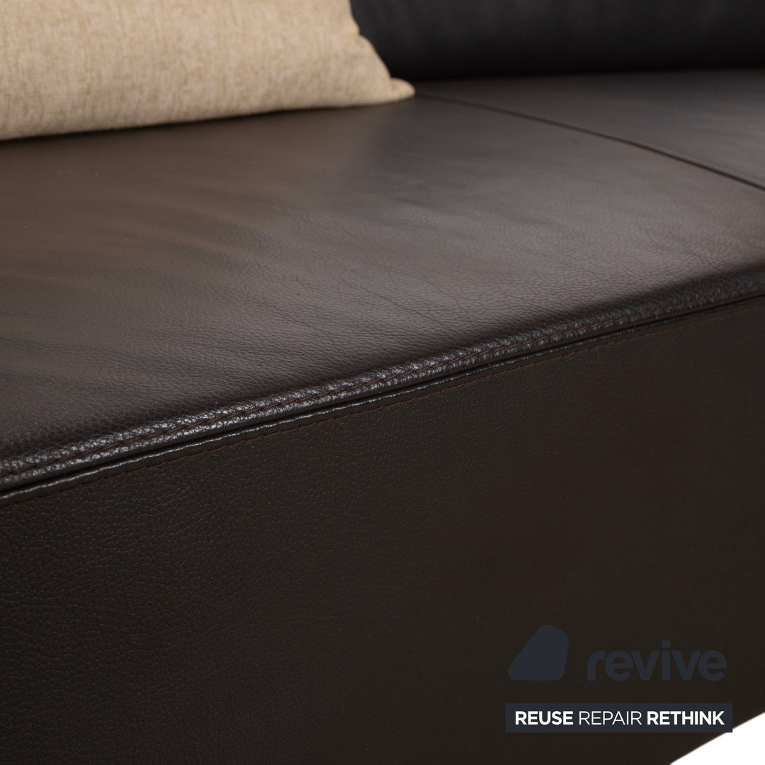 Ewald Schillig Quantum Cuir Quatre Places Marron Espresso