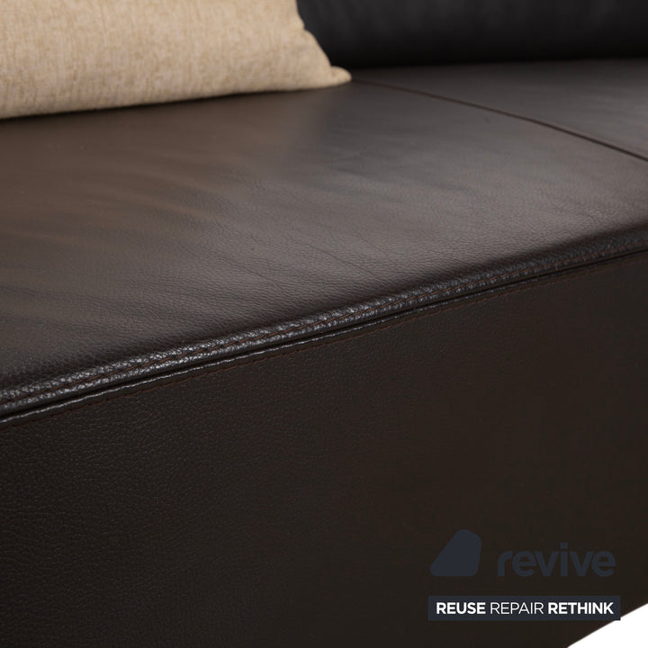 Ewald Schillig Quantum Cuir Quatre Places Marron Espresso