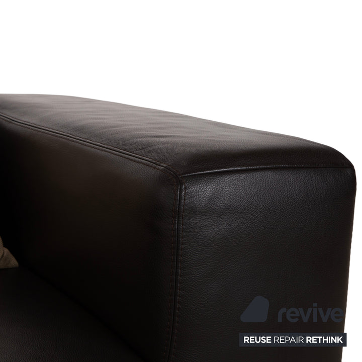 Ewald Schillig Quantum Cuir Quatre Places Marron Espresso