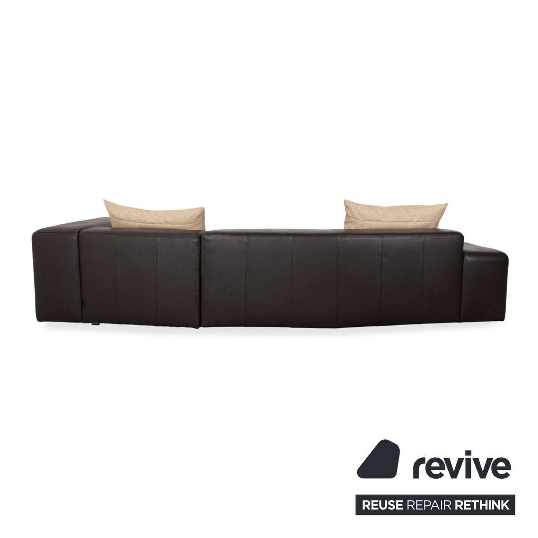 Ewald Schillig Quantum Cuir Quatre Places Marron Espresso