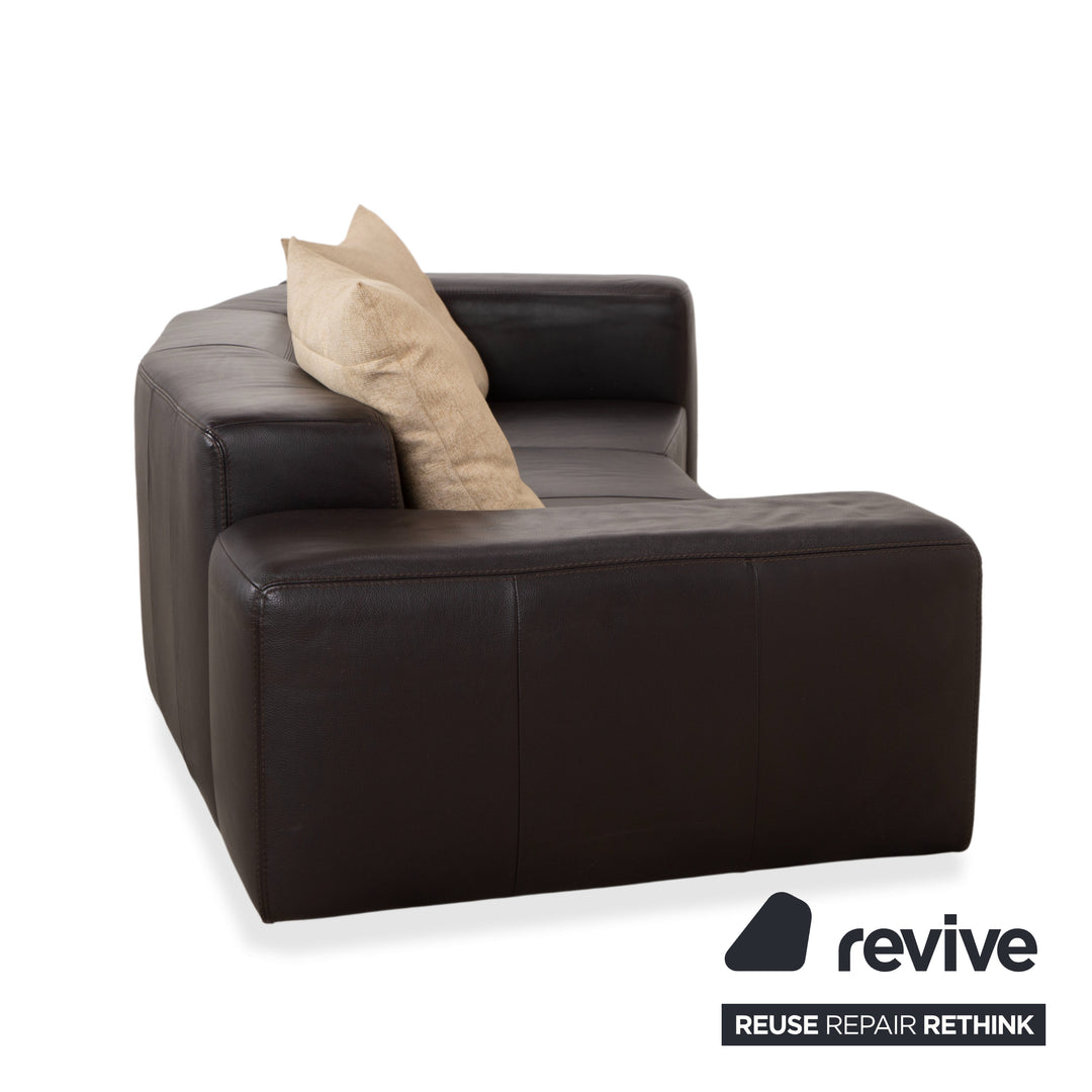 Ewald Schillig Quantum Cuir Quatre Places Marron Espresso