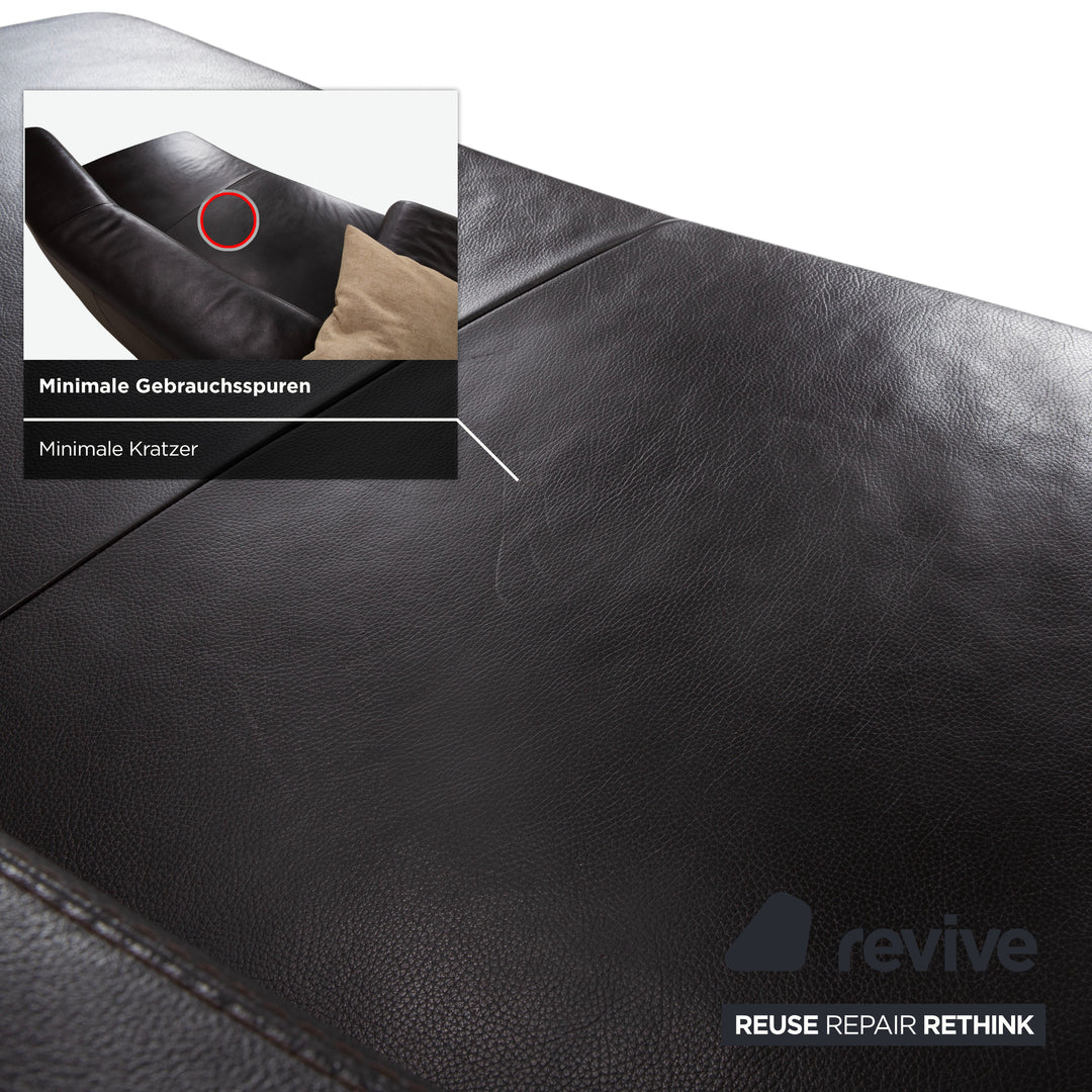 Ewald Schillig Quantum Leder Viersitzer Hocker Braun Espresso