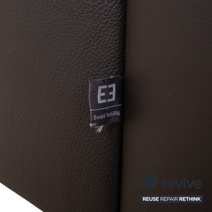 Ewald Schillig Quantum Leather Four-Seater Stool Brown Espresso