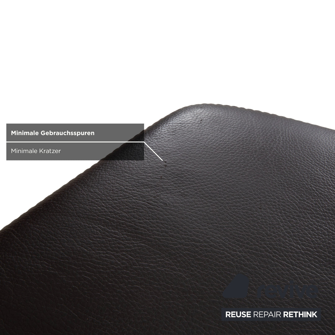 Ewald Schillig Quantum Leder Viersitzer Hocker Braun Espresso