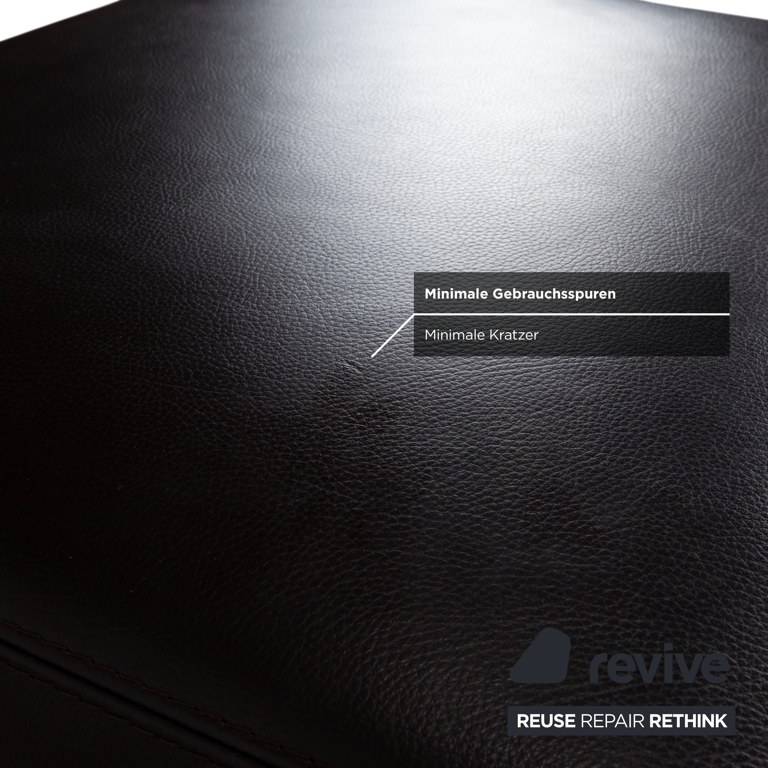 Ewald Schillig Quantum Leder Viersitzer Hocker Braun Espresso