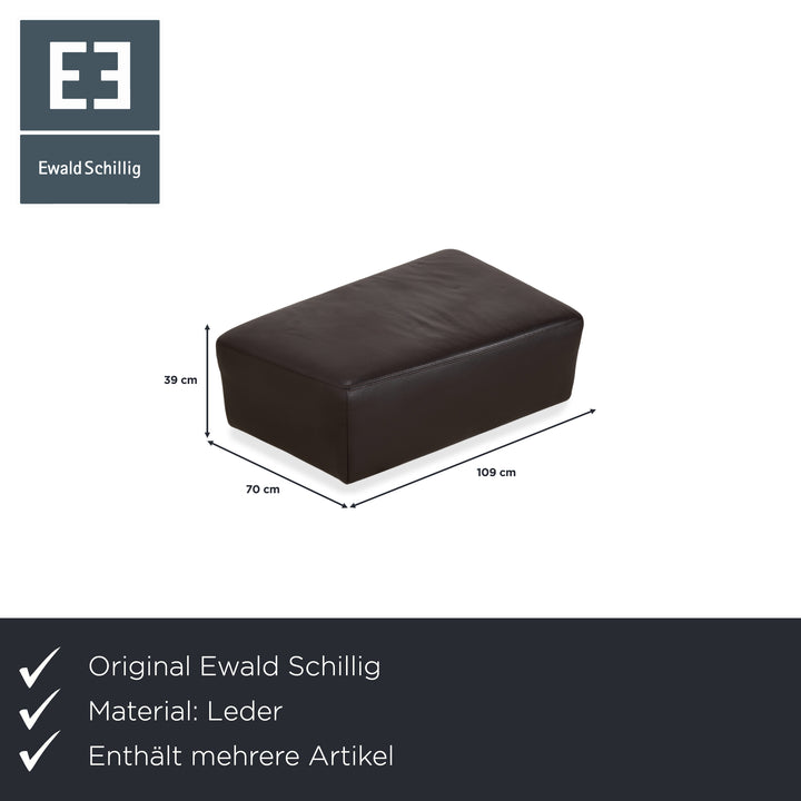 Ewald Schillig Quantum Leder Viersitzer Hocker Braun Espresso