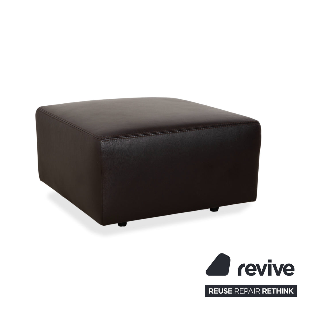 Ewald Schillig Quantum Leder Viersitzer Hocker Braun Espresso